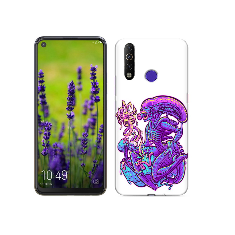 

Чехол MyPads Tocco для Tecno Camon 12 Air чужой фиолетовый цвет, Прозрачный, Tocco