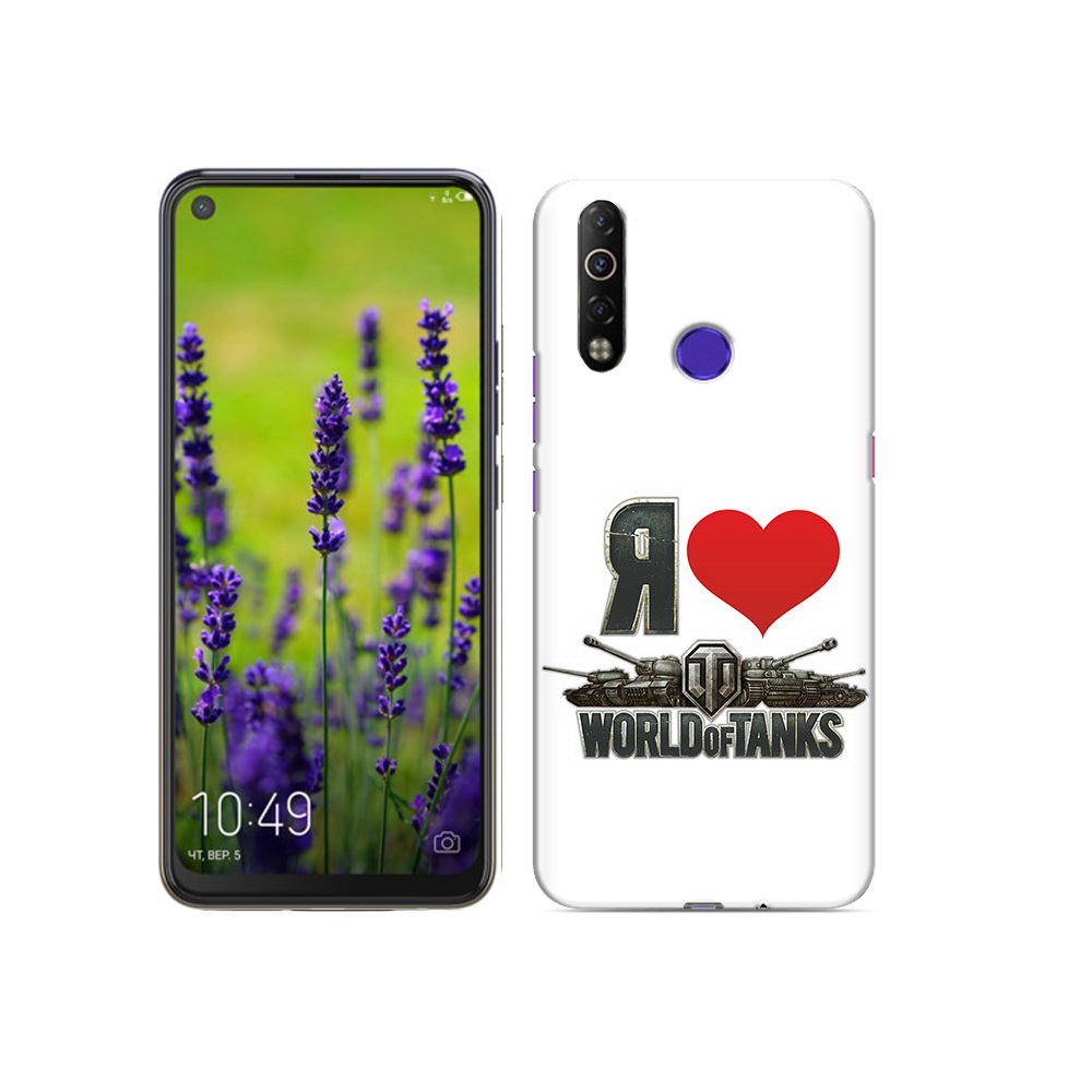 

Чехол MyPads Tocco для Tecno Camon 12 Air я люблю ворлд оф танк, Прозрачный, Tocco