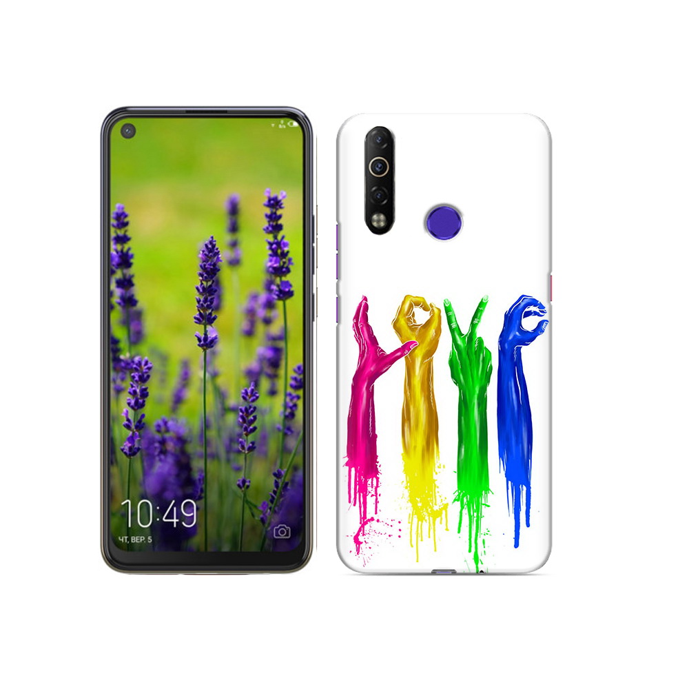 

Чехол MyPads Tocco для Tecno Camon 12 Air яркие руки love, Прозрачный, Tocco