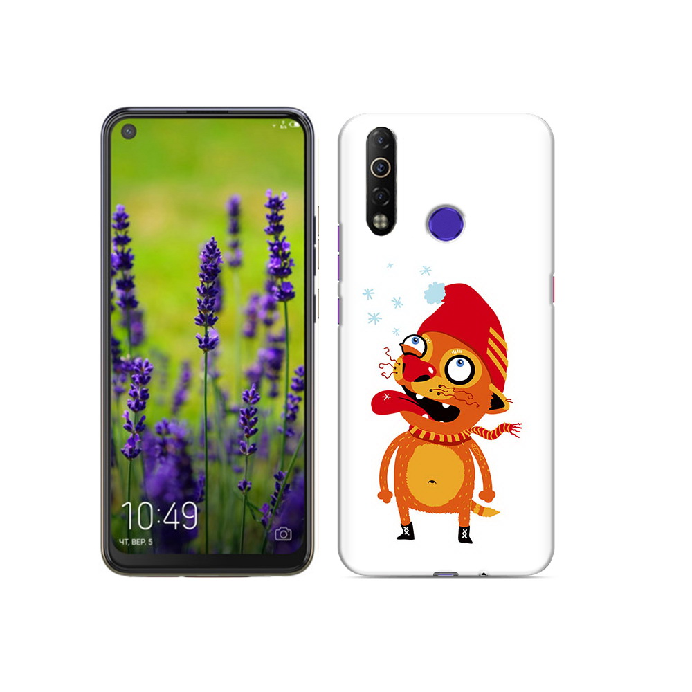 

Чехол MyPads Tocco для Tecno Camon 12 Air Зимний кот, Прозрачный, Tocco
