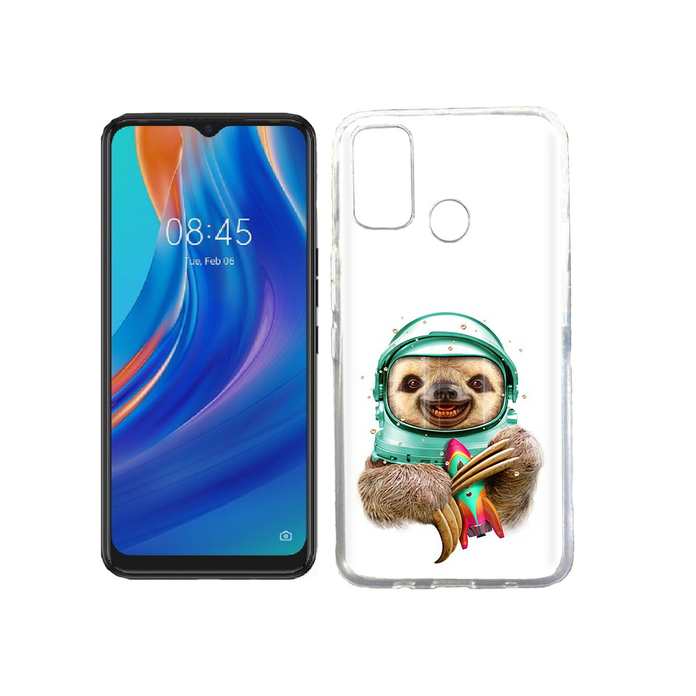 

Чехол MyPads Tocco для Tecno Spark 7T Ленивец астронавт, Прозрачный, Tocco