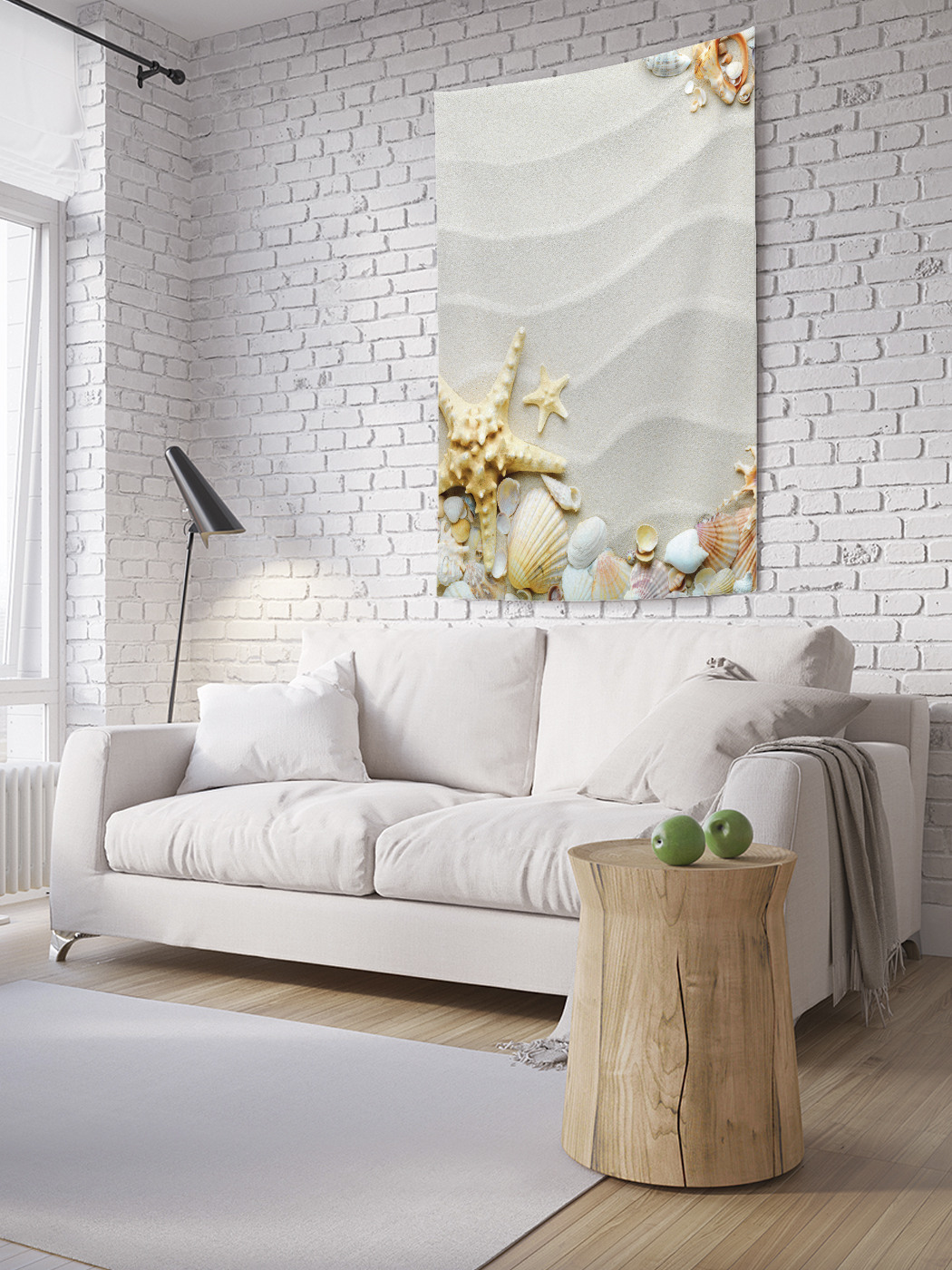 

Вертикальное фотопанно на стену JoyArty Морская звезда среди ракушек 100x150 см, Морская звезда среди ракушек