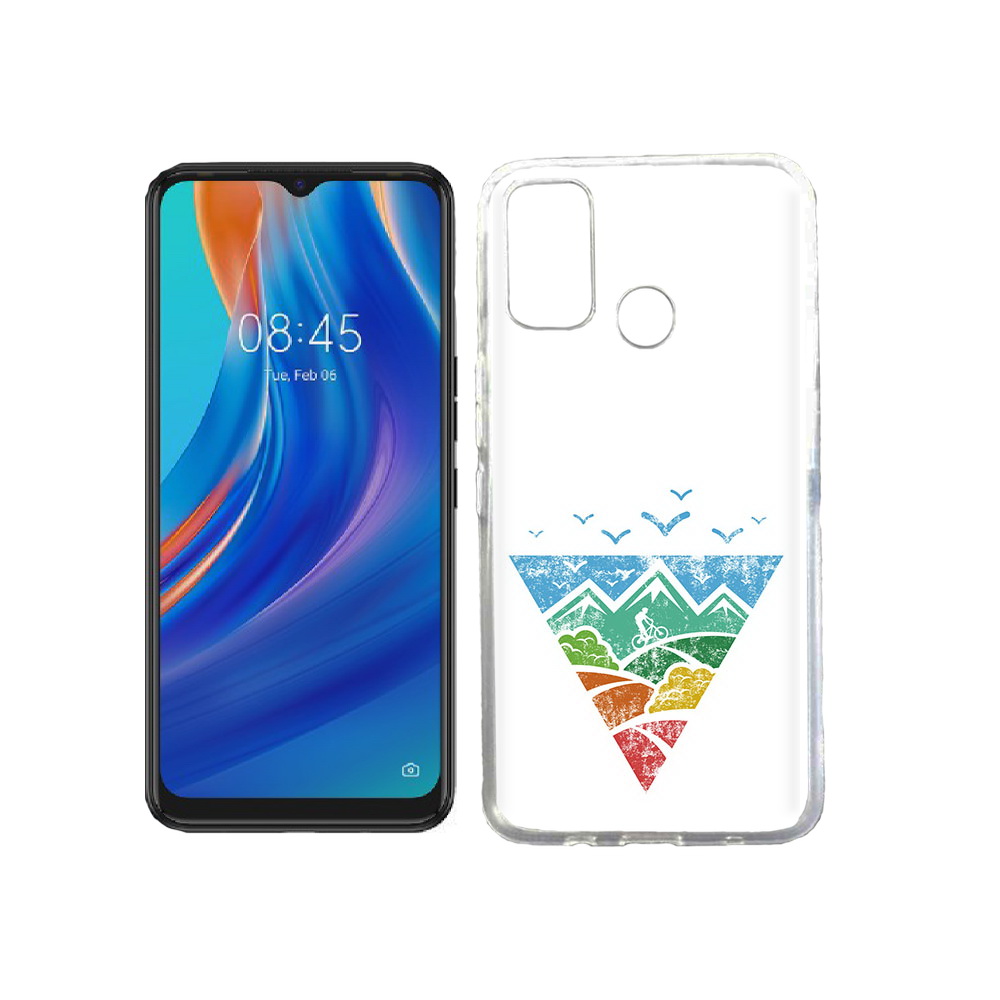 

Чехол MyPads Tocco для Tecno Spark 7T Лес земля море чайки, Прозрачный, Tocco