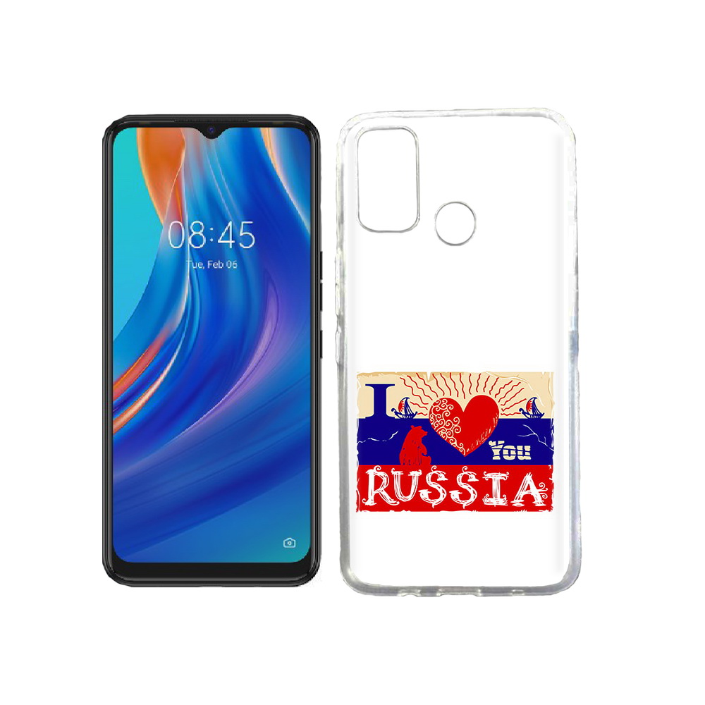 

Чехол MyPads Tocco для Tecno Spark 7T Люблю Россию, Прозрачный, Tocco