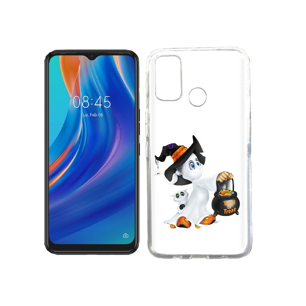 

Чехол MyPads Tocco для Tecno Spark 7T Маленький призрак, Прозрачный, Tocco