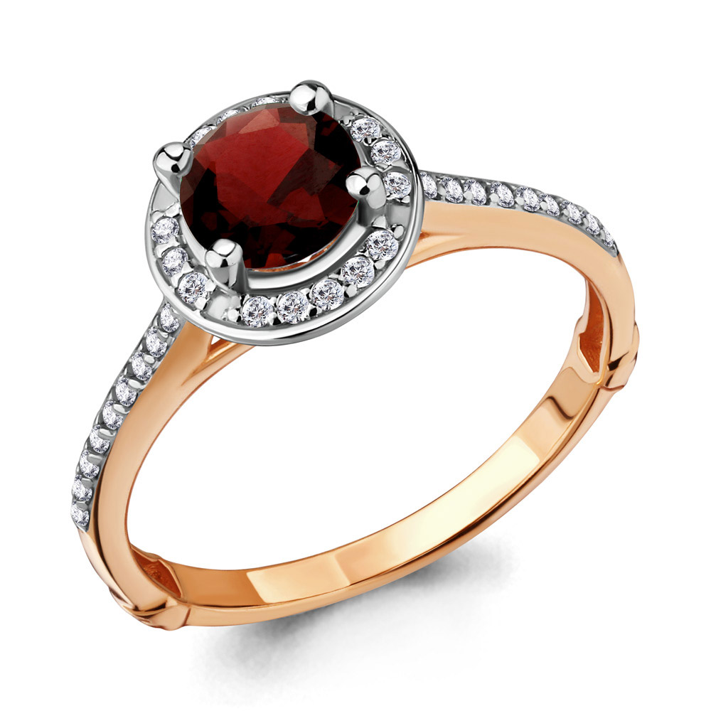 

Кольцо из серебра с гранатом р.  Aquamarine 6398903А_925_з, 6398903А_925_з