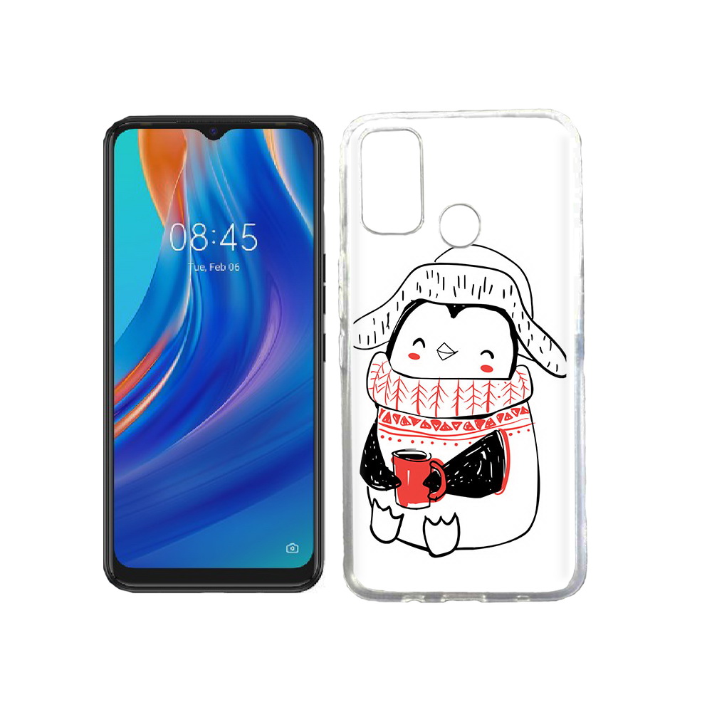 

Чехол MyPads Tocco для Tecno Spark 7T Милый пингвин, Прозрачный, Tocco