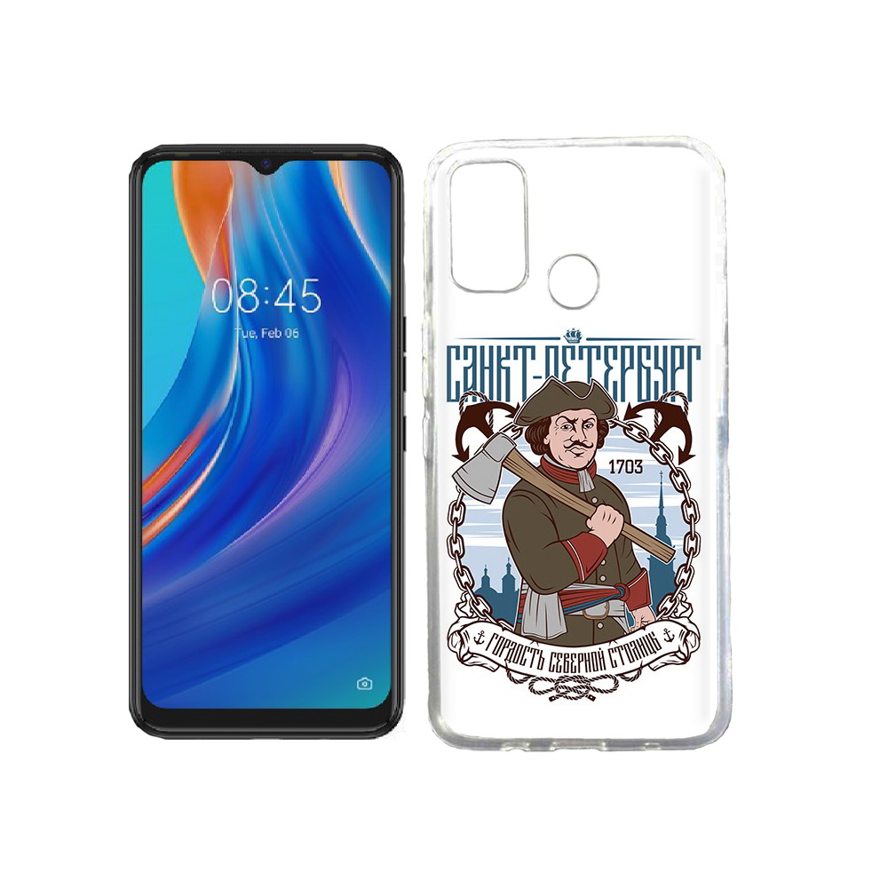 

Чехол MyPads Tocco для Tecno Spark 7T Петр первый, Прозрачный, Tocco