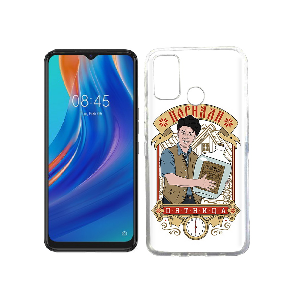 

Чехол MyPads Tocco для Tecno Spark 7T Погнали пятница, Прозрачный, Tocco