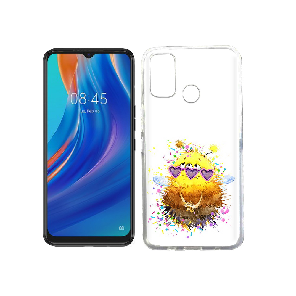 

Чехол MyPads Tocco для Tecno Spark 7T Пушитый шмель, Прозрачный, Tocco