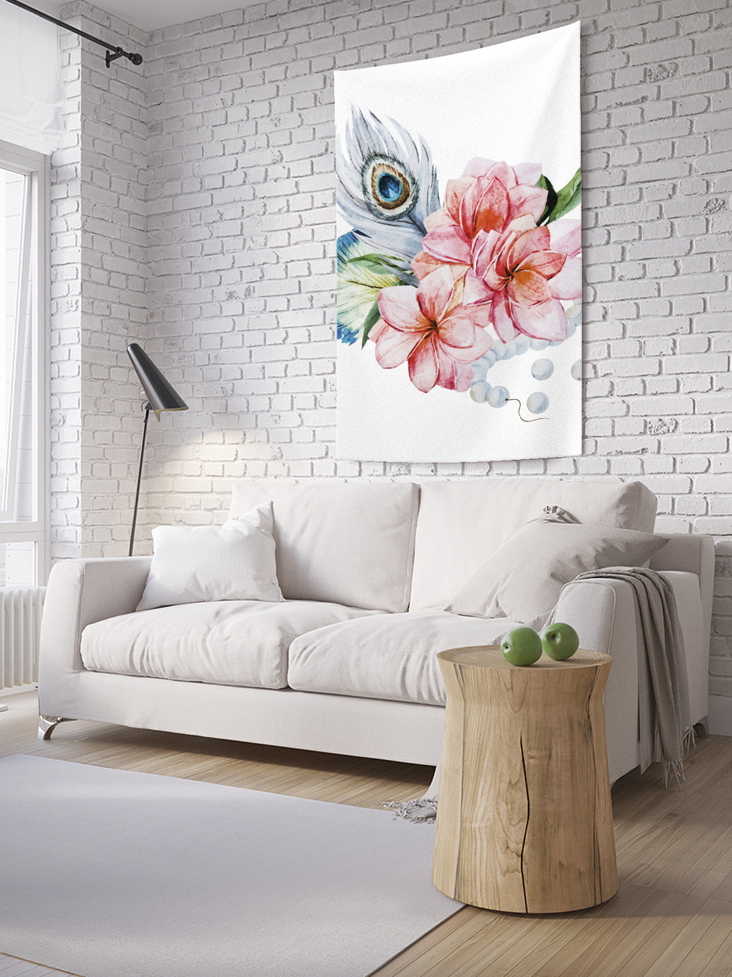 

Вертикальное фотопанно на стену JoyArty Цветы с пером 100x150 см, Цветы с пером