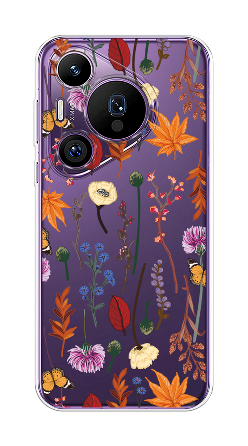 

Чехол на Huawei Pura 70 Pro/70 Pro Plus "Orange Purple flowers", Оранжевый;красный;розовый;желтый;прозрачный, 6124150-1