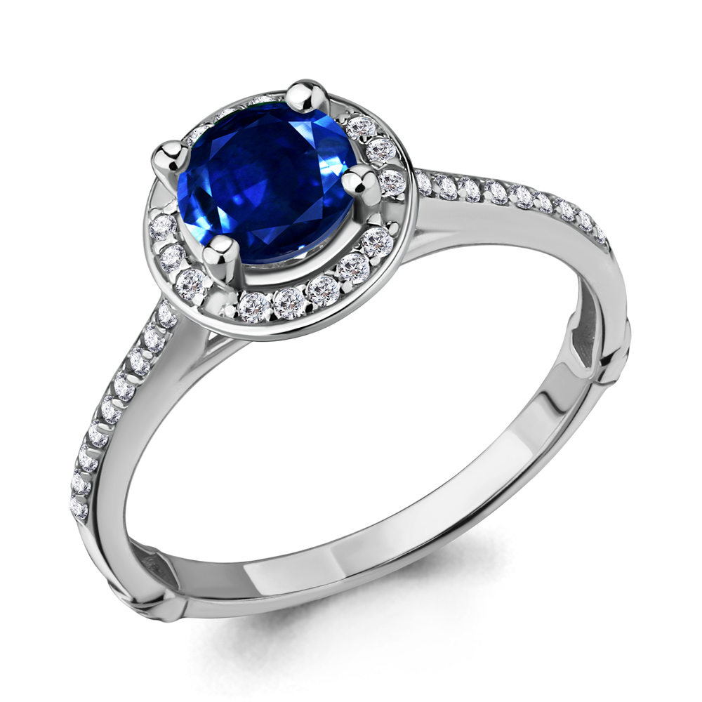 

Кольцо из серебра с сапфиром р. 19 Aquamarine 63989Б_925_р, 63989Б_925_р