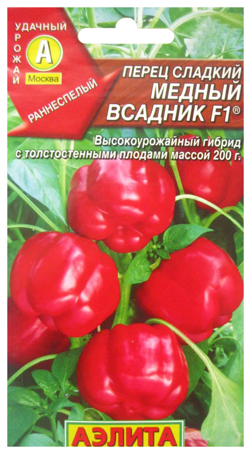 

Семена овощей Аэлита Перец сладкий Медный всадник F1