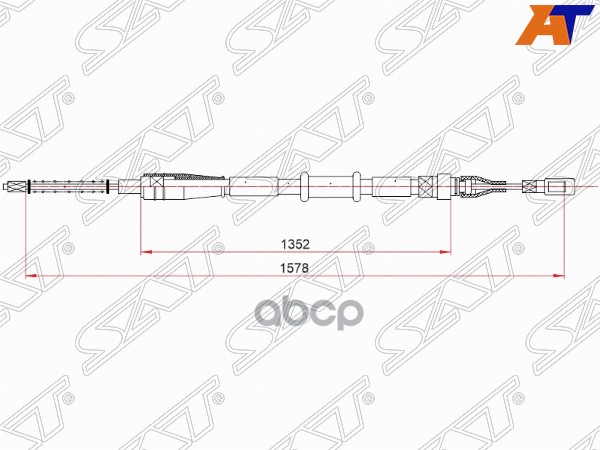 

SAT ST-52-0092 Трос ручного тормоза AUDI 80 RH/LH 91-95 1шт