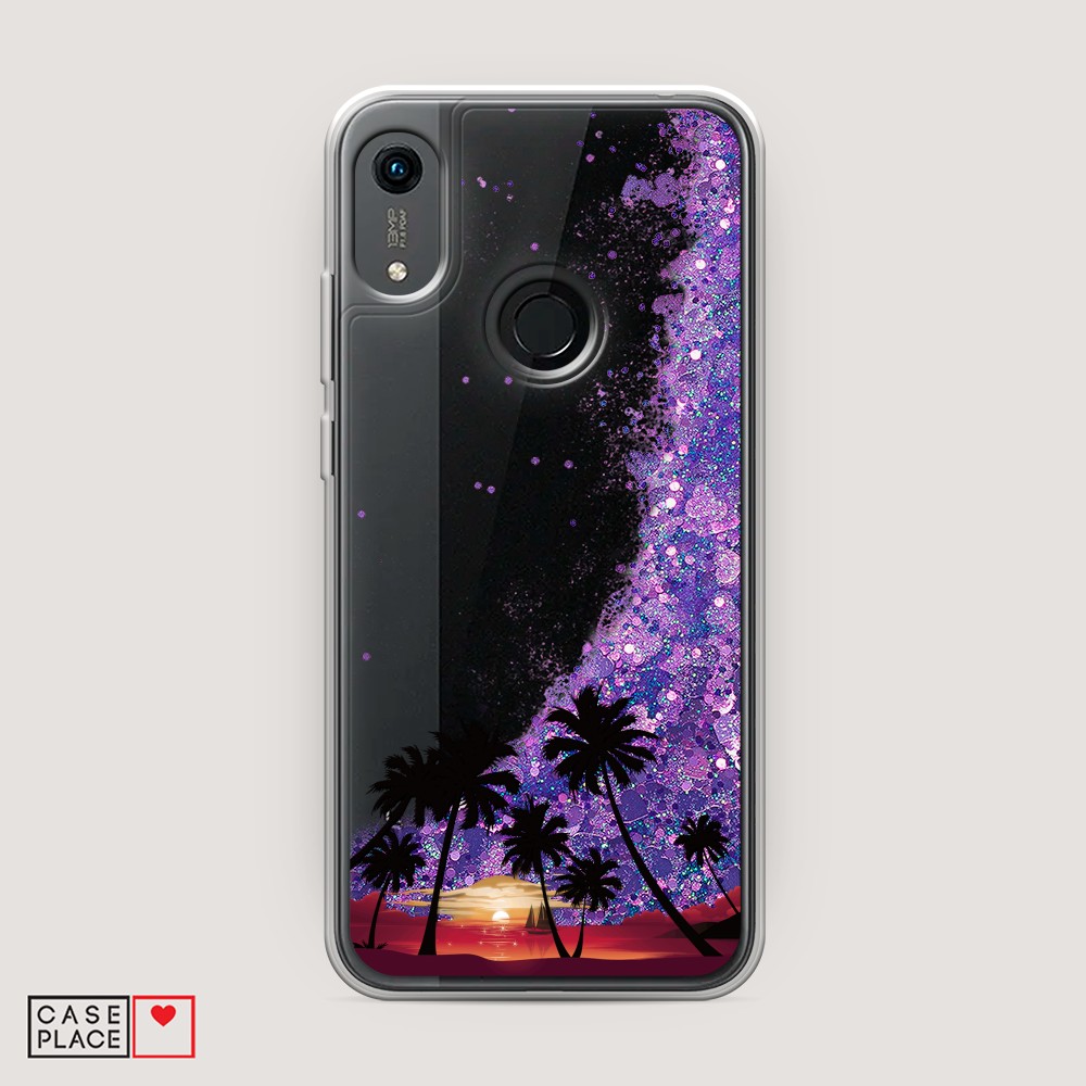 

Чехол Awog на Honor 8a/Y6 2019/Huawei Y6s "Закат и пальмы", Разноцветный, 68792-1