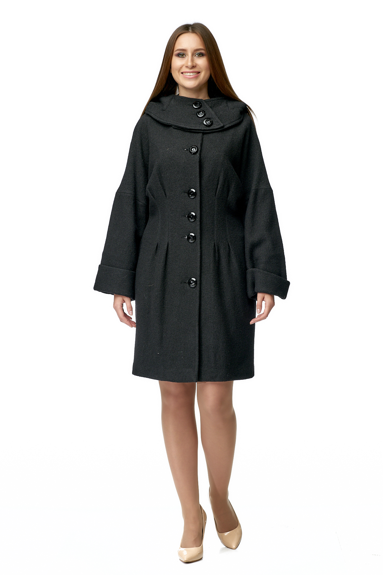 

Пальто женское МОСМЕХА черное 3XL, Черный