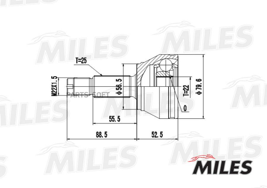 

Шрус Наружный Ford Fiesta/Mazda 121 1.25-1.8d 95-02 (Gkn 300872) Ga20105 Miles арт. GA2010
