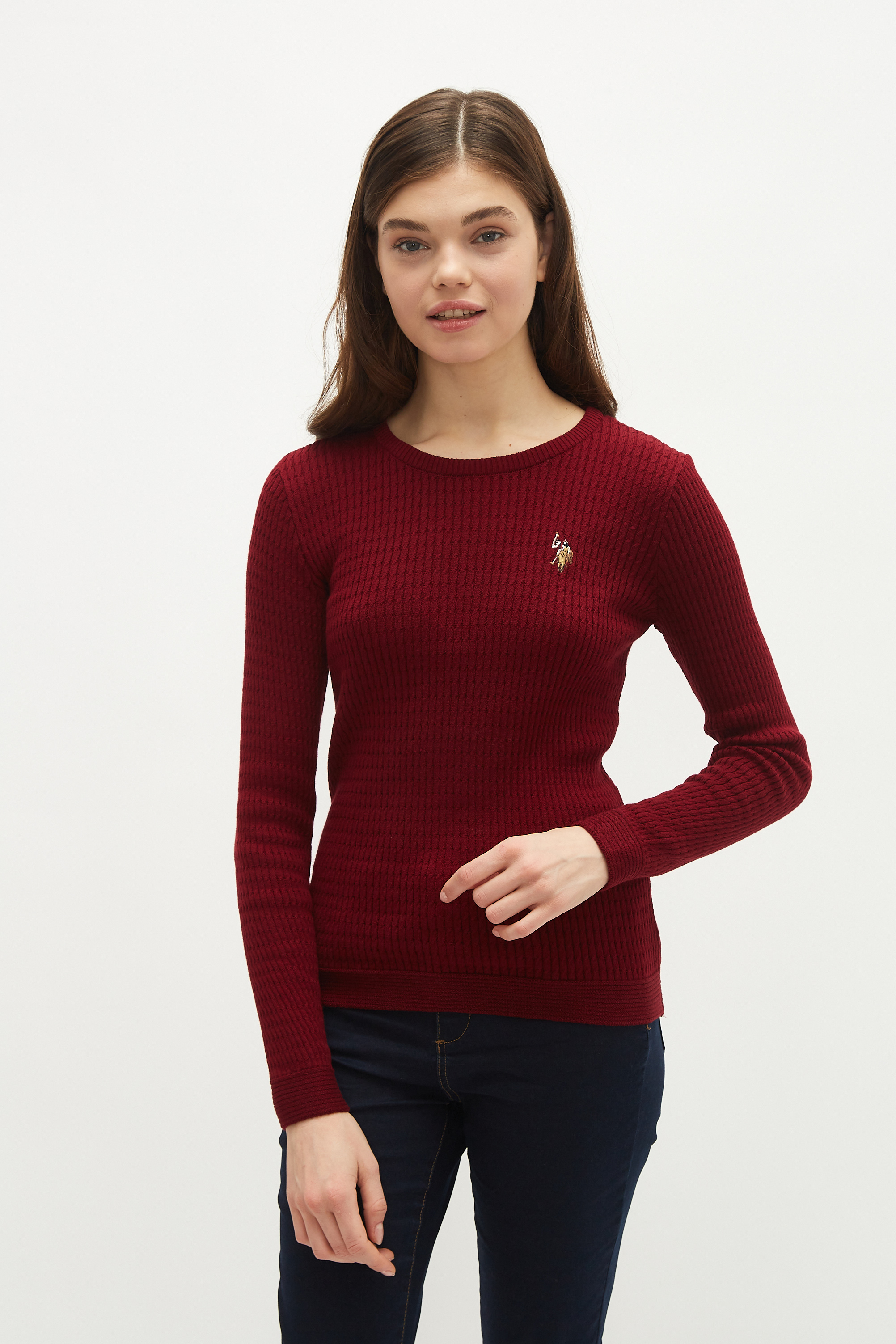 Джемпер женский US POLO Assn G082SZ0TK0R-KARLA_VR014_2XS бордовый 2XS 6120₽