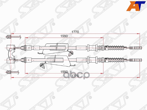 

SAT ST-52-0102 Трос ручного тормоза FORD FOCUS 99-03 1шт