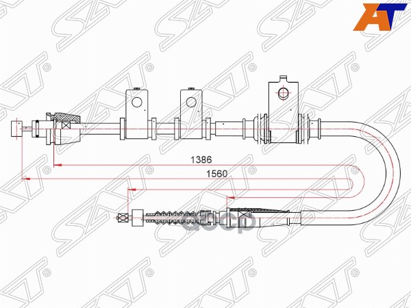 

SAT ST-52-0106 Трос ручного тормоза KIA CERATO 1.6 HATCHBACK RH 04-06 1шт