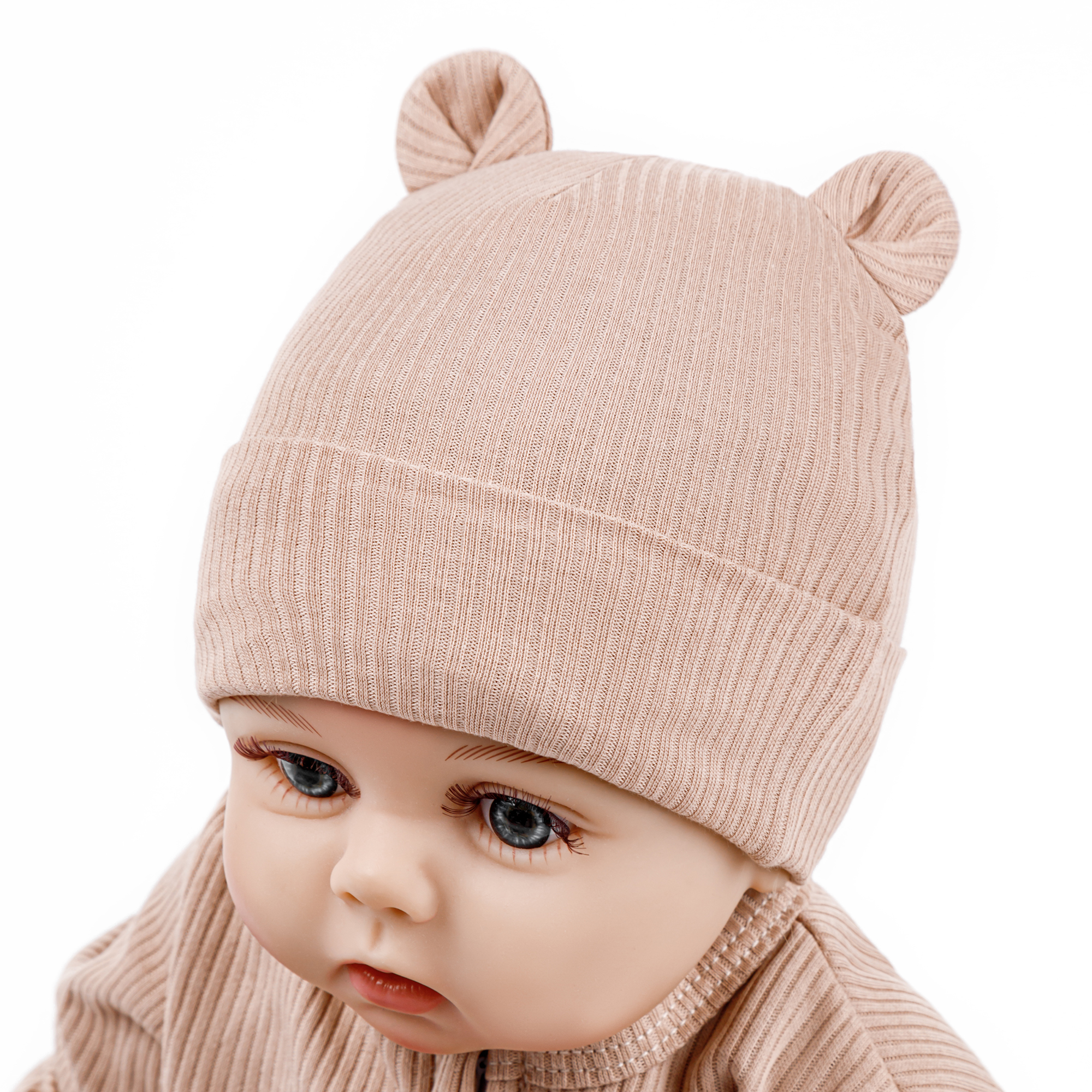 Шапка детская Amarobaby Fashion bear, 38 Россия бежевый