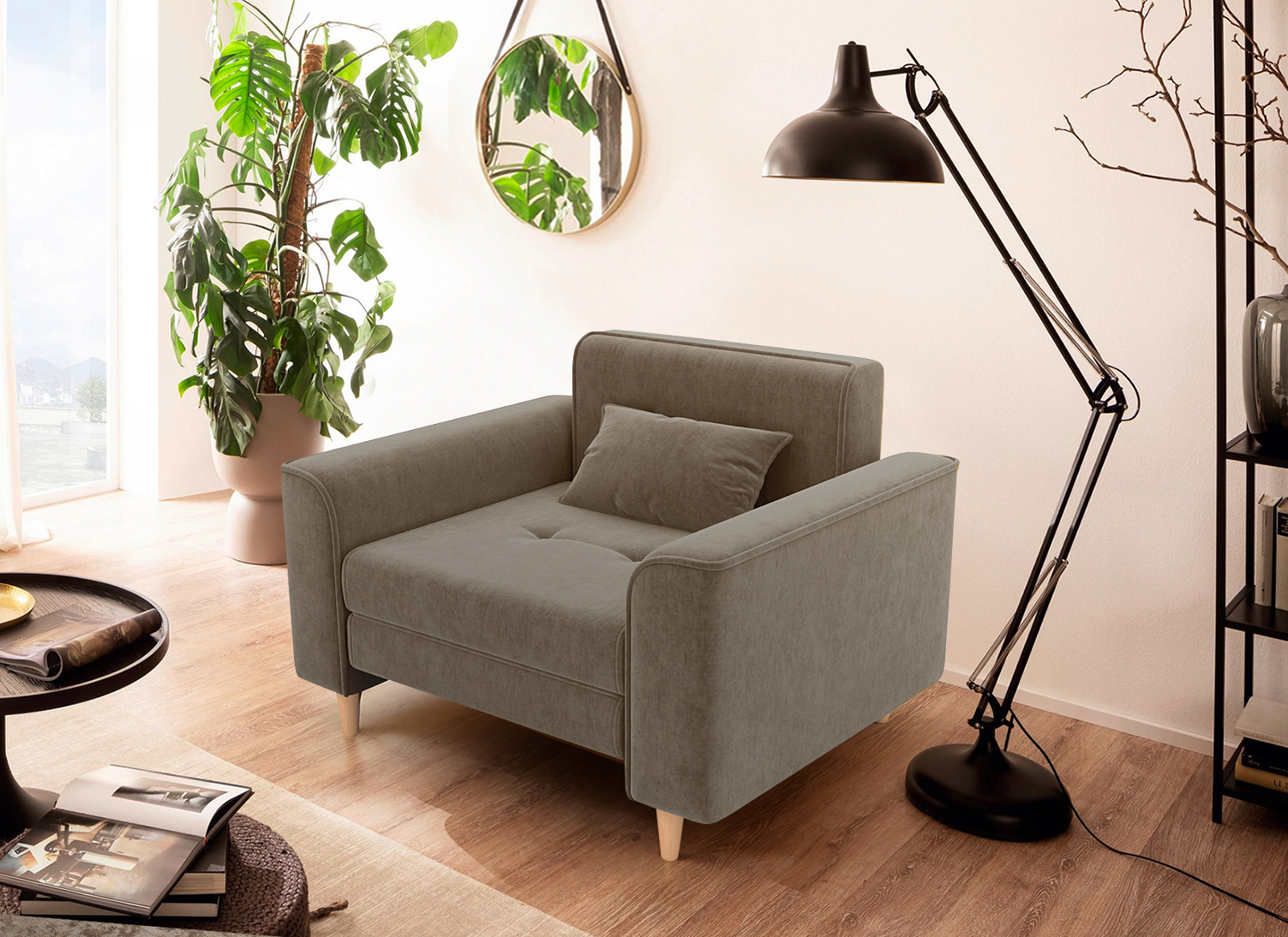 Раскладное кресло Алито Твист, коричневое