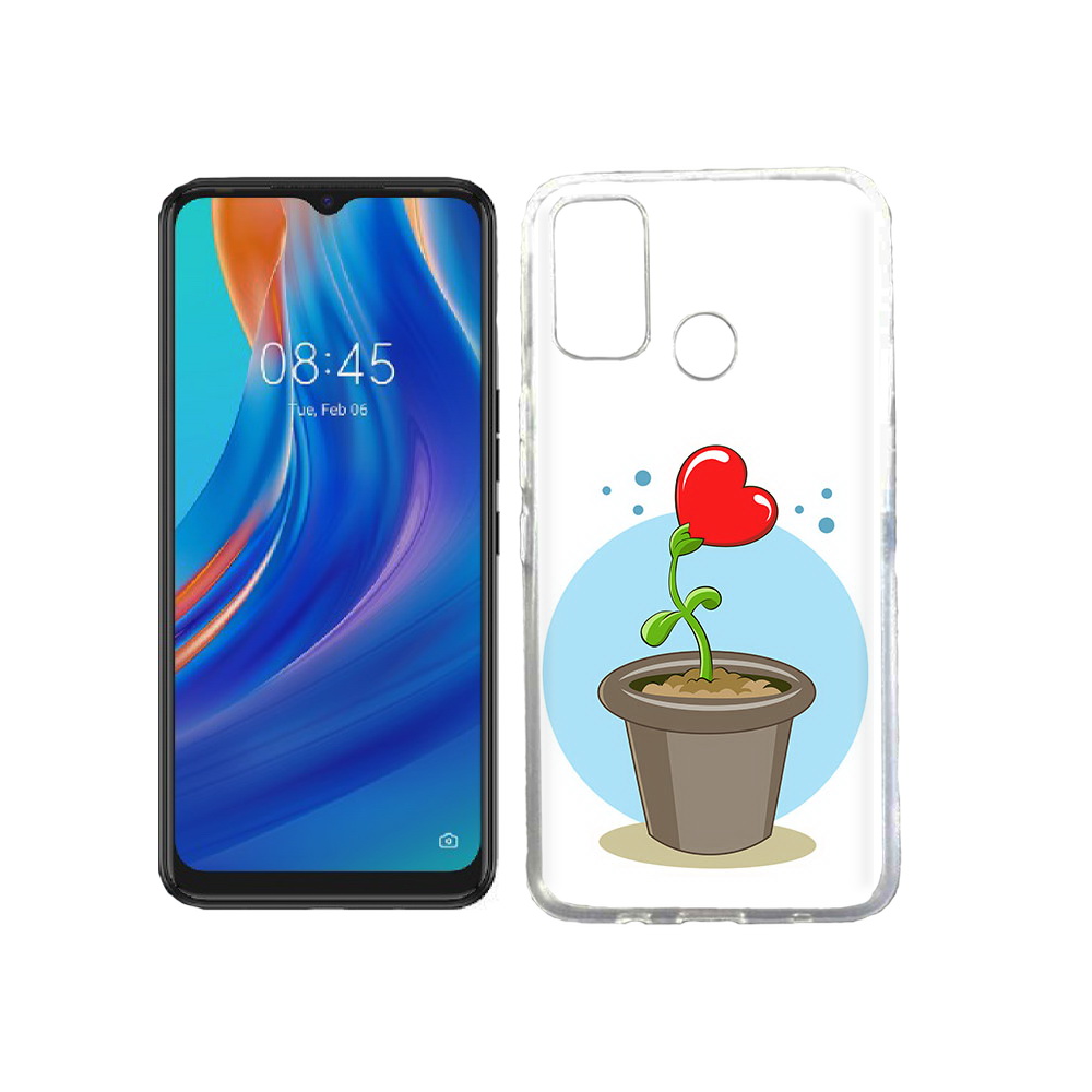 

Чехол MyPads Tocco для Tecno Spark 7T Растение любви 14 февраля, Прозрачный, Tocco