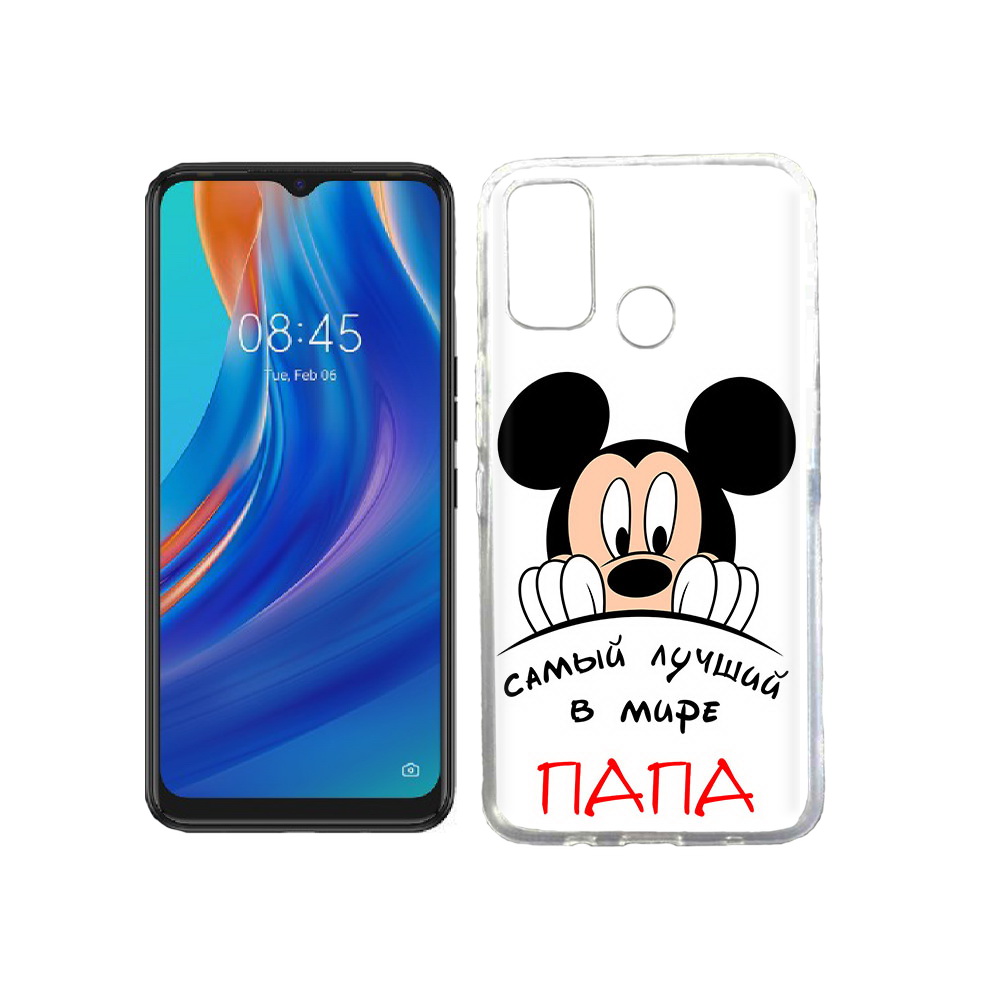 

Чехол MyPads Tocco для Tecno Spark 7T Самай лучший папа Микки Маус, Прозрачный, Tocco