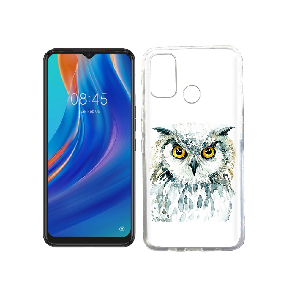 

Чехол MyPads Tocco для Tecno Spark 7T Серьезная сова, Прозрачный, Tocco