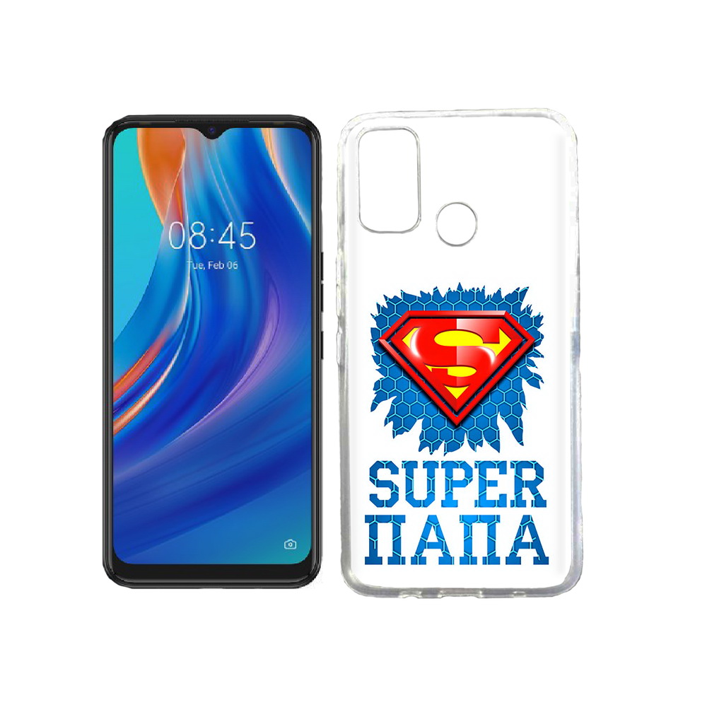 

Чехол MyPads Tocco для Tecno Spark 7T Супер Папа, Прозрачный, Tocco