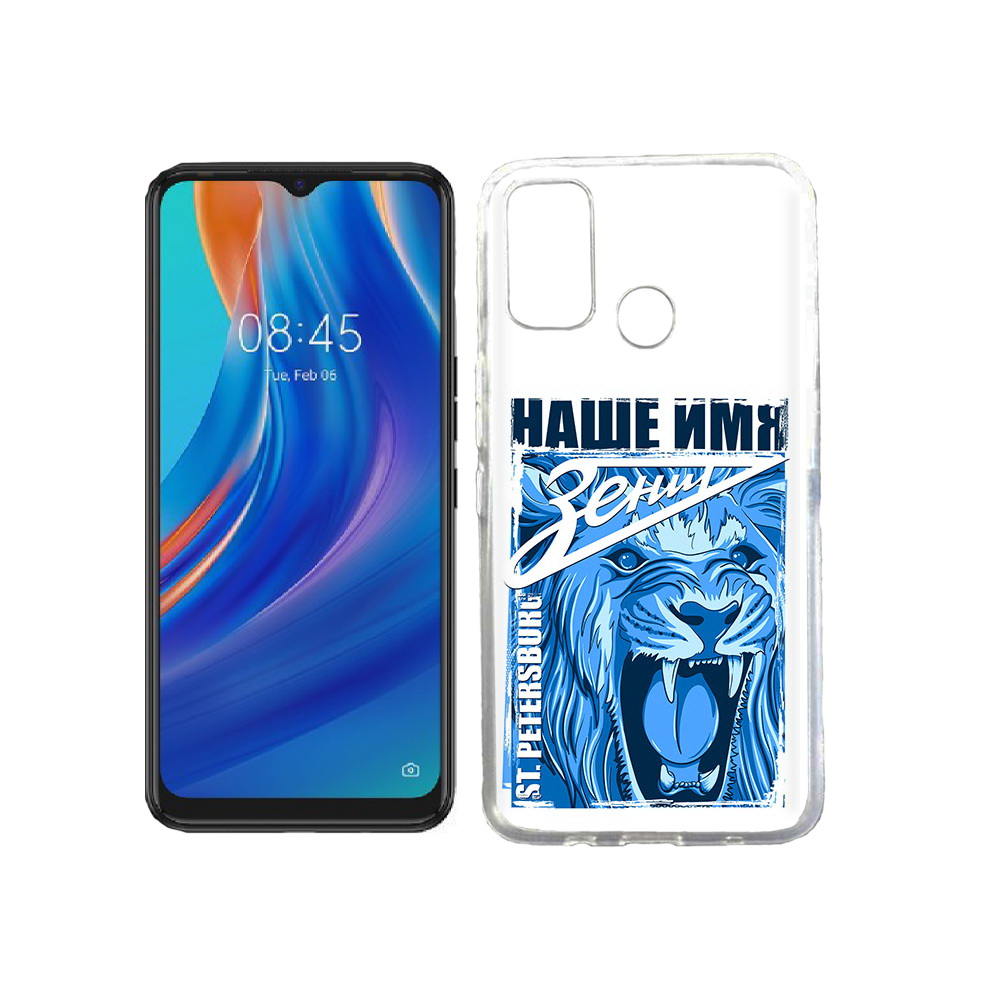 

Чехол MyPads Tocco для Tecno Spark 7T ФК наше имя зенит, Прозрачный, Tocco