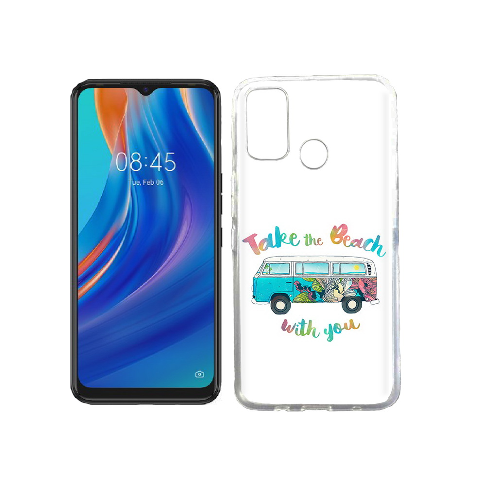 

Чехол MyPads Tocco для Tecno Spark 7T Хиппи автобус, Прозрачный, Tocco