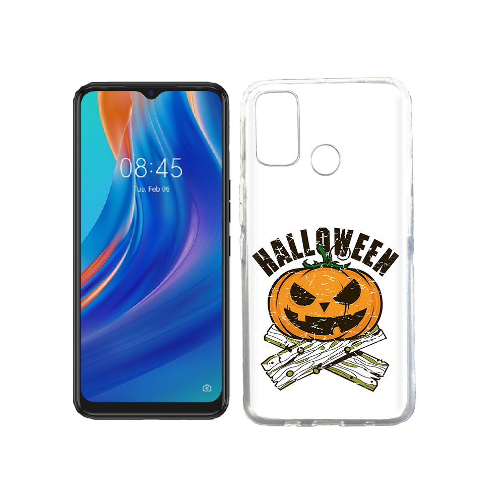 

Чехол MyPads Tocco для Tecno Spark 7T Хэллоуин доски тыква, Прозрачный, Tocco