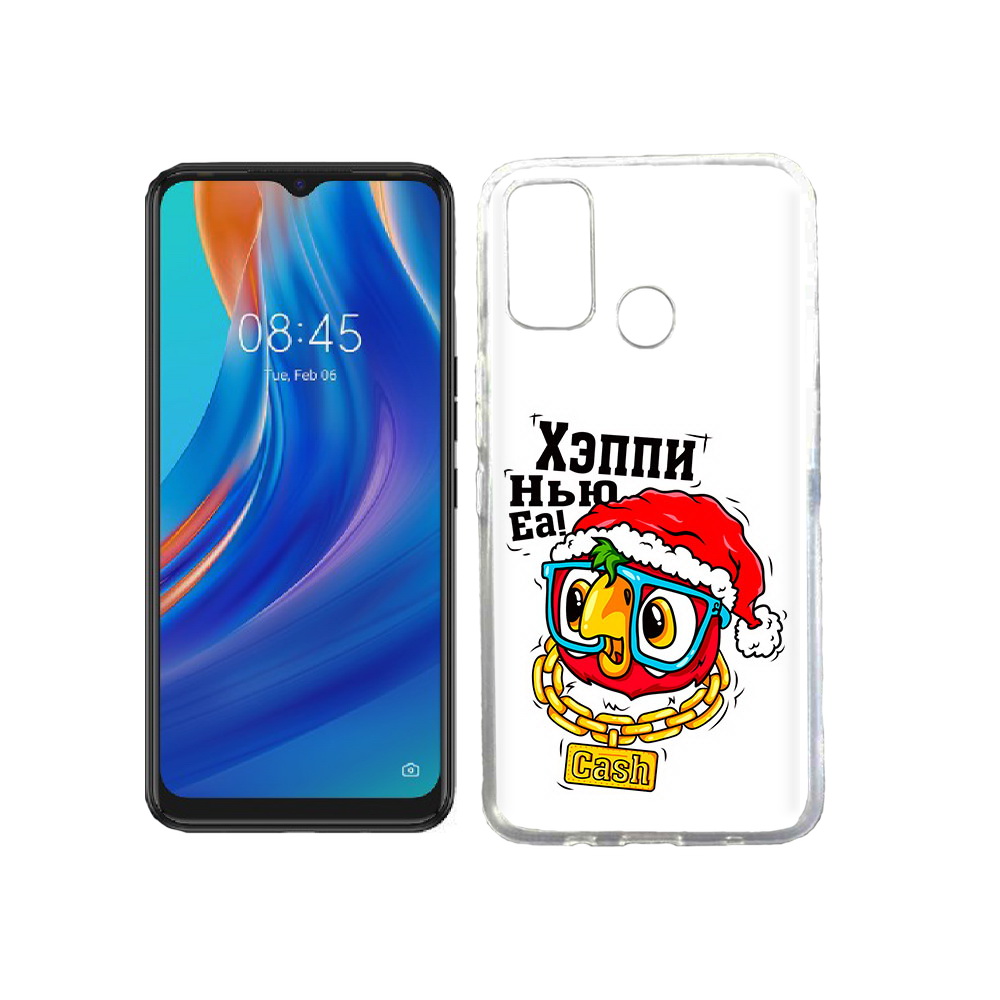 

Чехол MyPads Tocco для Tecno Spark 7T Хэппи нью еа, Прозрачный, Tocco