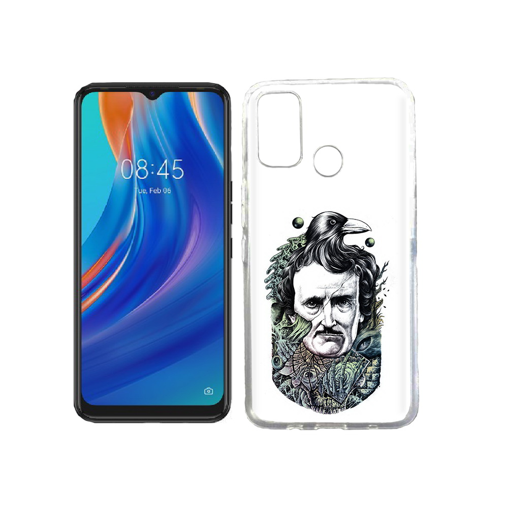

Чехол MyPads Tocco для Tecno Spark 7T Эдгар Аллан с вороном, Прозрачный, Tocco