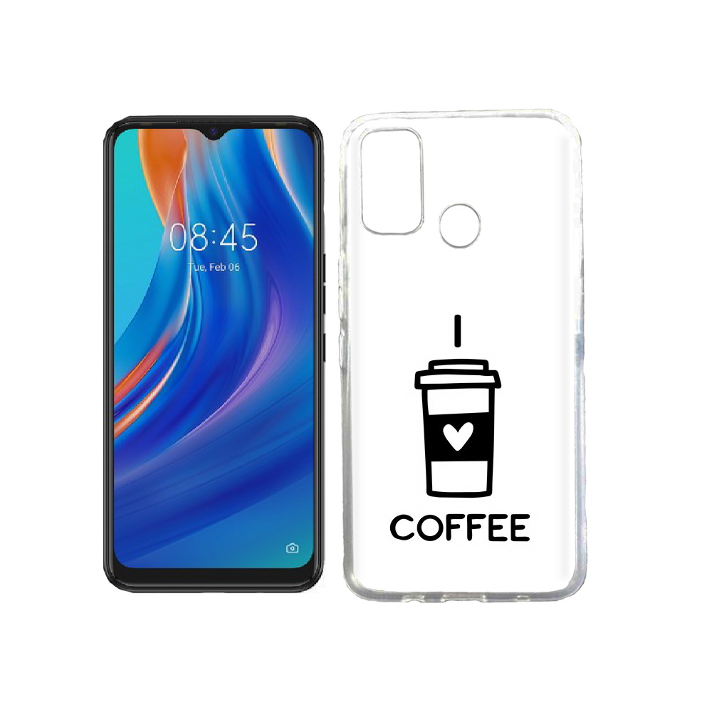 

Чехол MyPads Tocco для Tecno Spark 7T Я люблю кофе, Прозрачный, Tocco