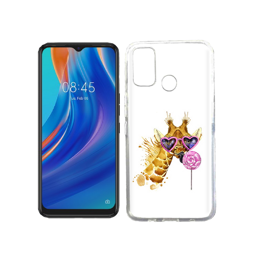 

Чехол MyPads Tocco для Tecno Spark 7T акварельный жираф, Прозрачный, Tocco
