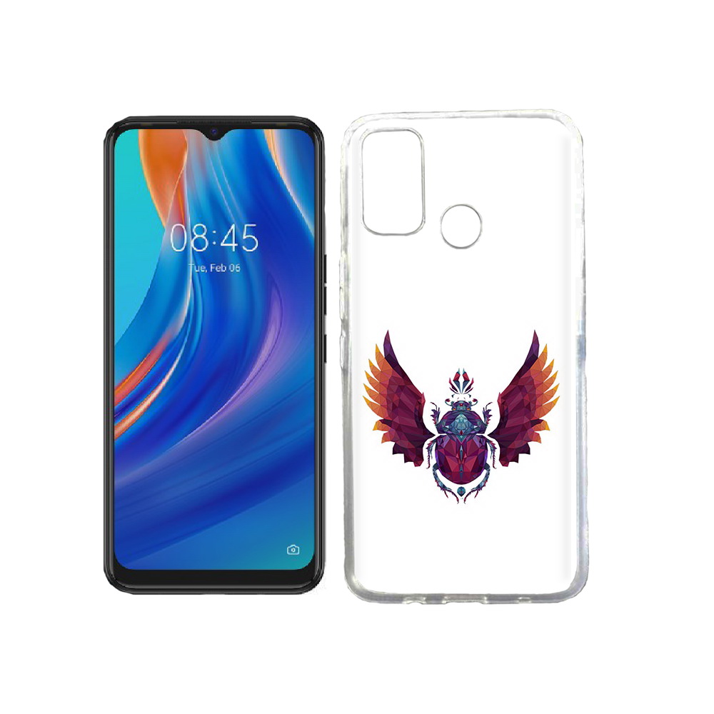 

Чехол MyPads Tocco для Tecno Spark 7T алмазный скоробей, Прозрачный, Tocco
