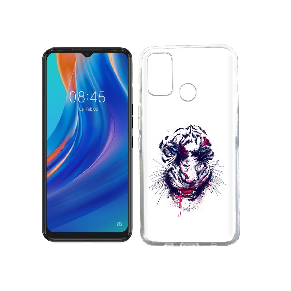 

Чехол MyPads Tocco для Tecno Spark 7T безумный тигр, Прозрачный, Tocco