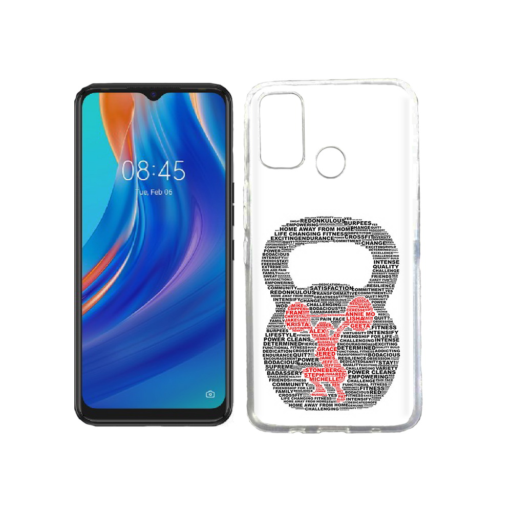 

Чехол MyPads Tocco для Tecno Spark 7T бодибилдинг гиря из слов, Прозрачный, Tocco