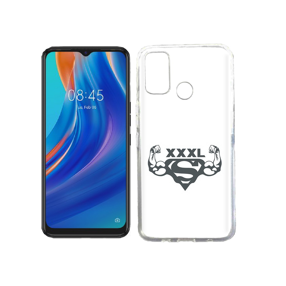 

Чехол MyPads Tocco для Tecno Spark 7T бодибилдинг супермен, Прозрачный, Tocco