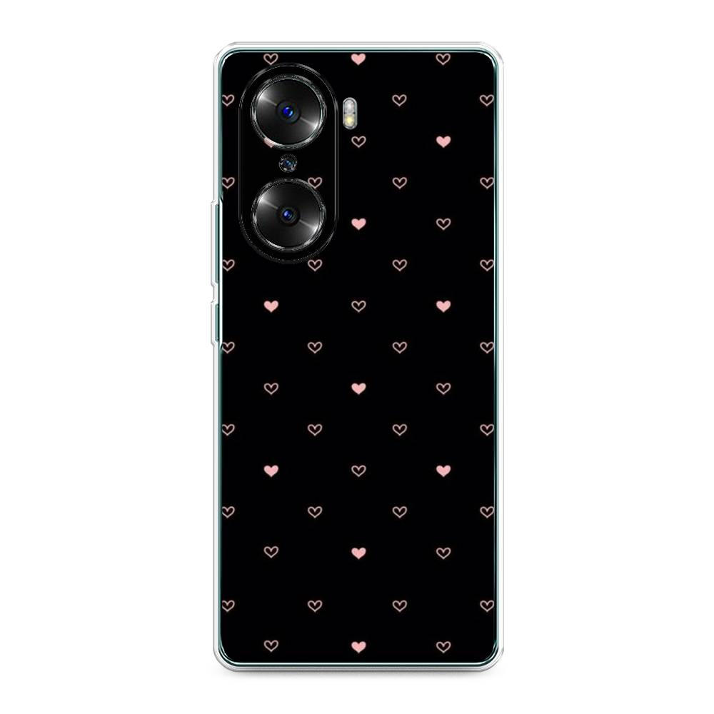 

Чехол Awog на Honor 60 "Черный фон и сердечки", Разноцветный, 6106650-3