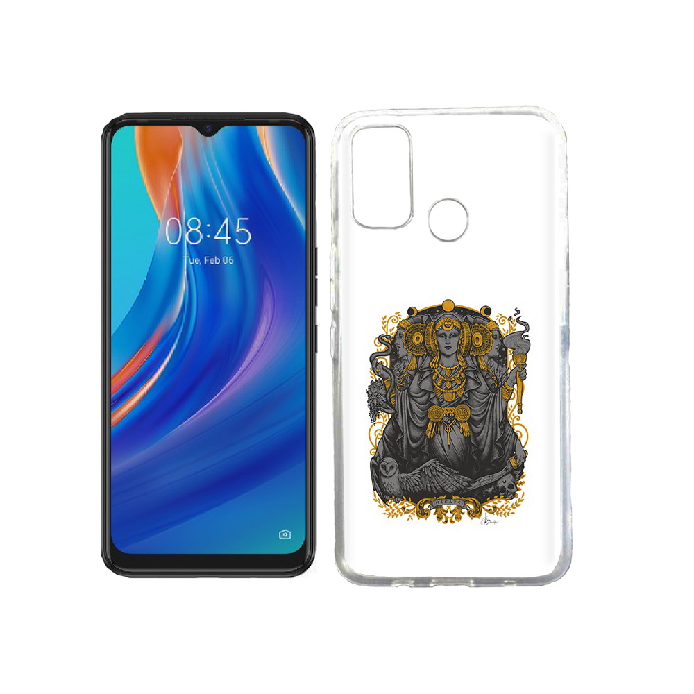 

Чехол MyPads Tocco для Tecno Spark 7T божество с золотыми элементами, Прозрачный, Tocco