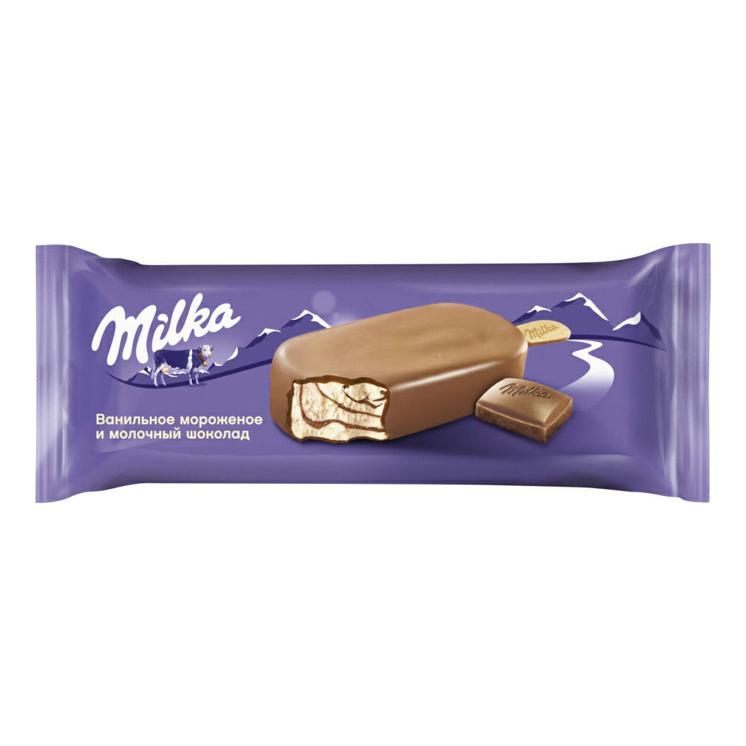 фото Мороженое сливочное milka с шоколадным соусом 62 г