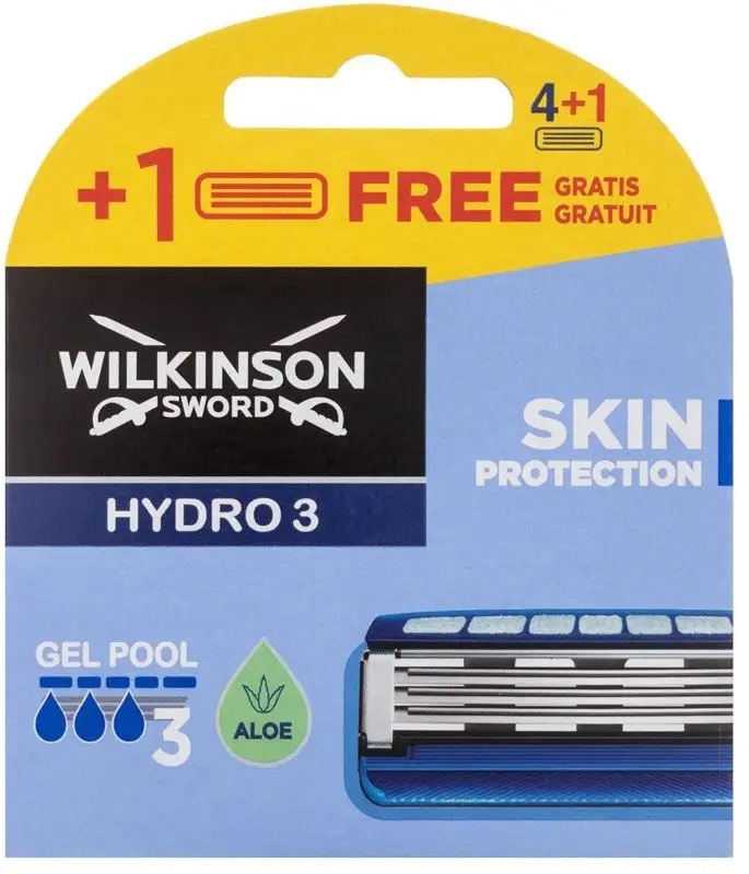 Сменные кассеты для бритв HYDRO Wilkinson Sword Hydro 3 Skin Protection, 5 шт. лезвия для т образных бритв wilkinson sword 10 контейнеров по 5 штук