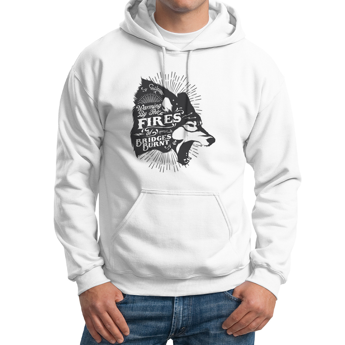 

Худи унисекс CoolPodarok Warming by the fires белое 56 RU, Белый, 6M015725