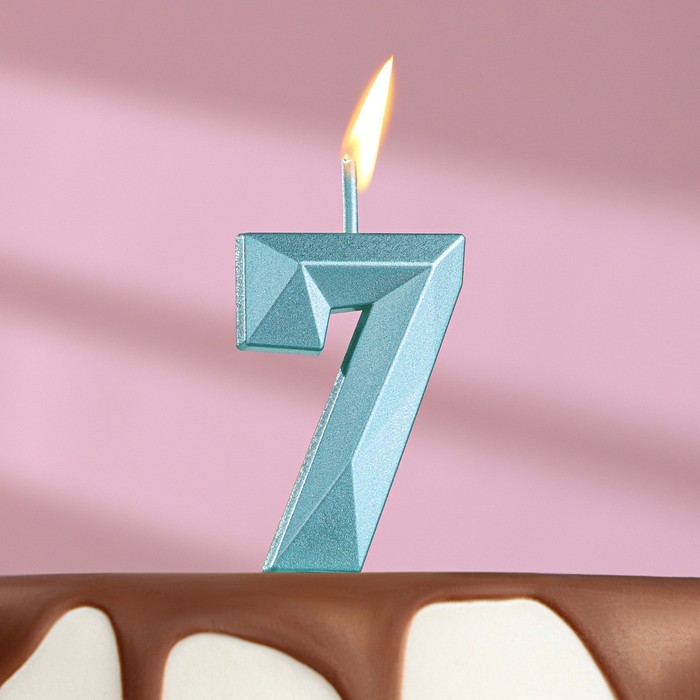 

Свеча в торт на шпажке Алмаз, цифра 7, голубая, 4,8х2,6 см