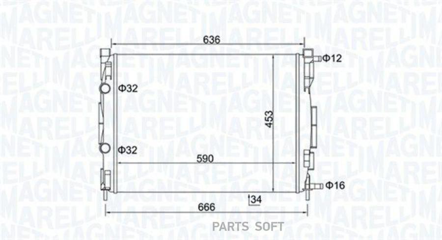 MAGNETI MARELLI 350213153500 Радиатор 590x456 9300₽