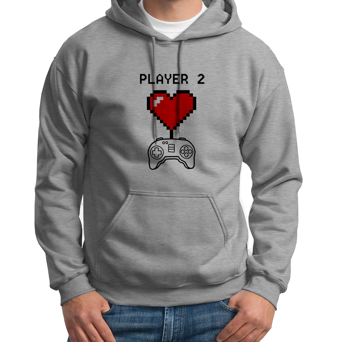 

Худи унисекс CoolPodarok player 2 серое 48 RU, Серый, 8S043504